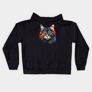 Patriotic American Bobtail Kids Hoodie